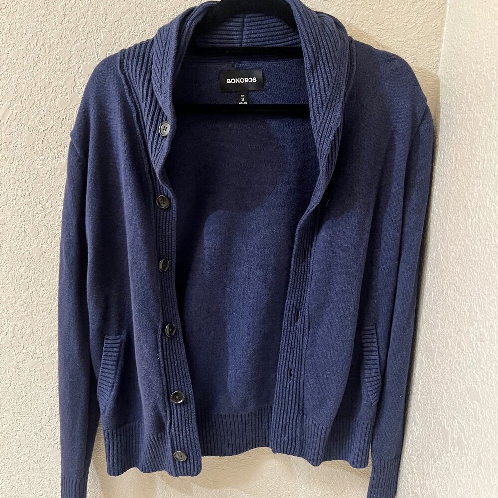 Bonobos Yak Wool Shawl Cardigan Sweater Blue Extra-Small XS Long-Sleeve Dress